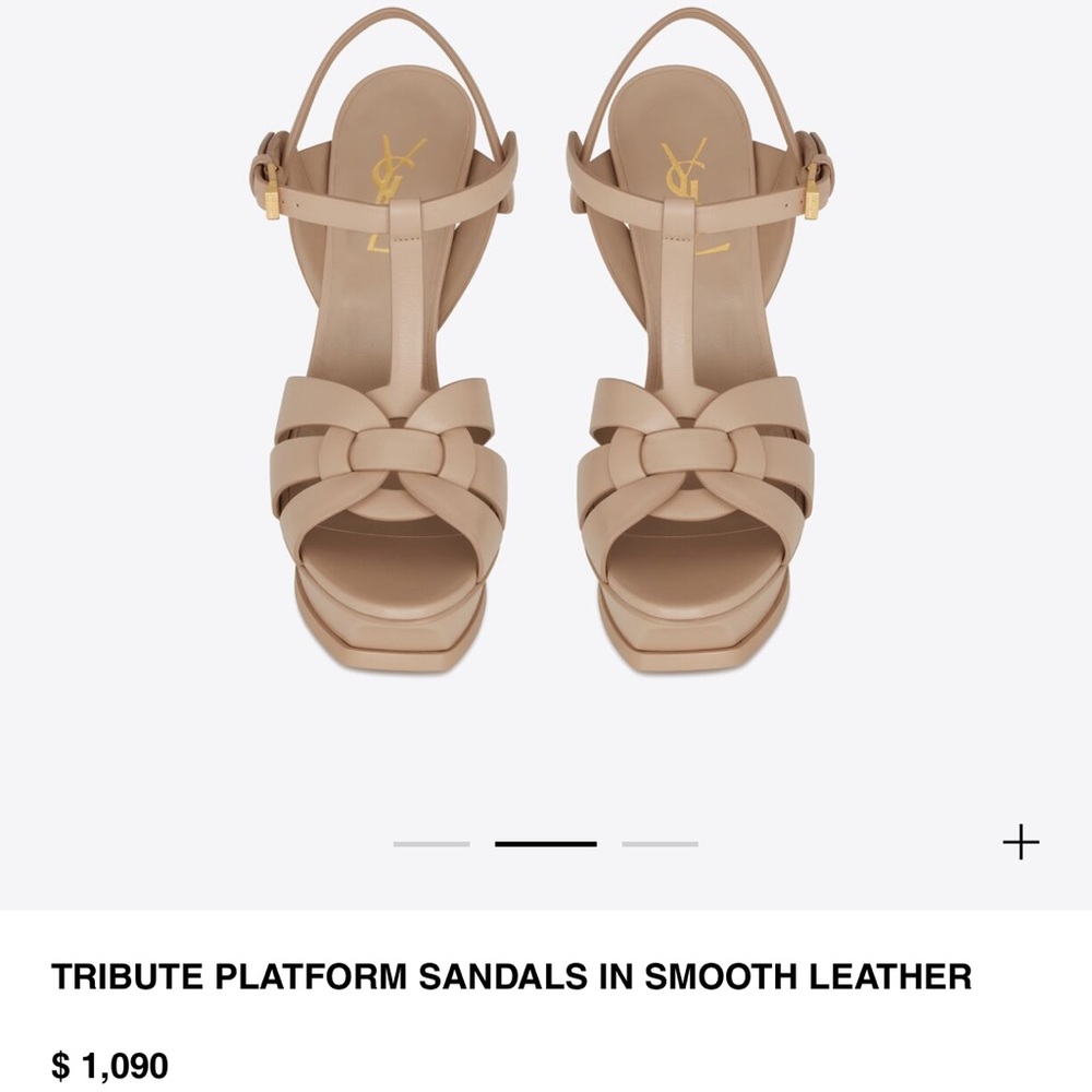 Brand New TRIBUTE PLATFORM SANDALS IN SMOOTH LEATHER